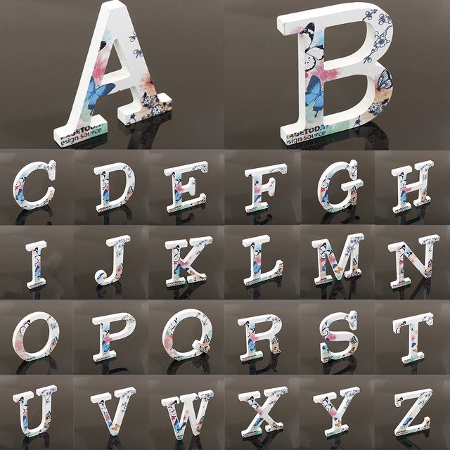 Retro Letters Plaque Alphabet Wall Wooden Alphabet Craft Diy Home